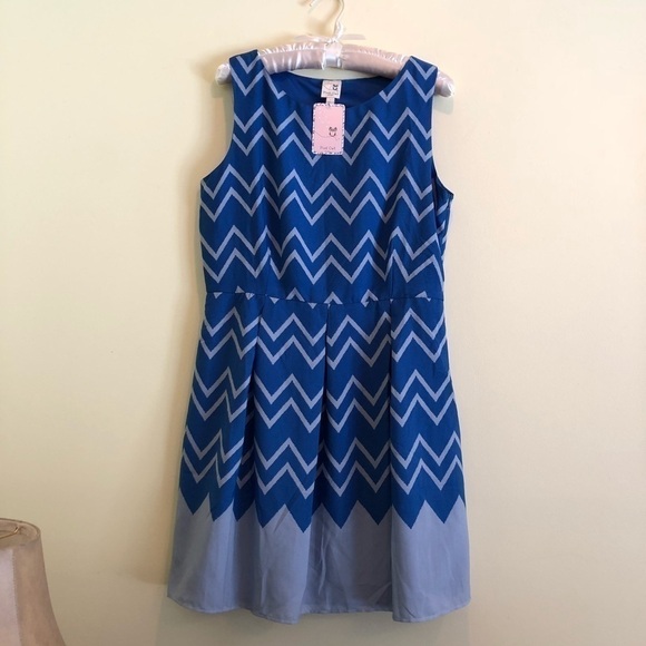 PINK OWL cute chevron pattern dress - Picture 1 of 3